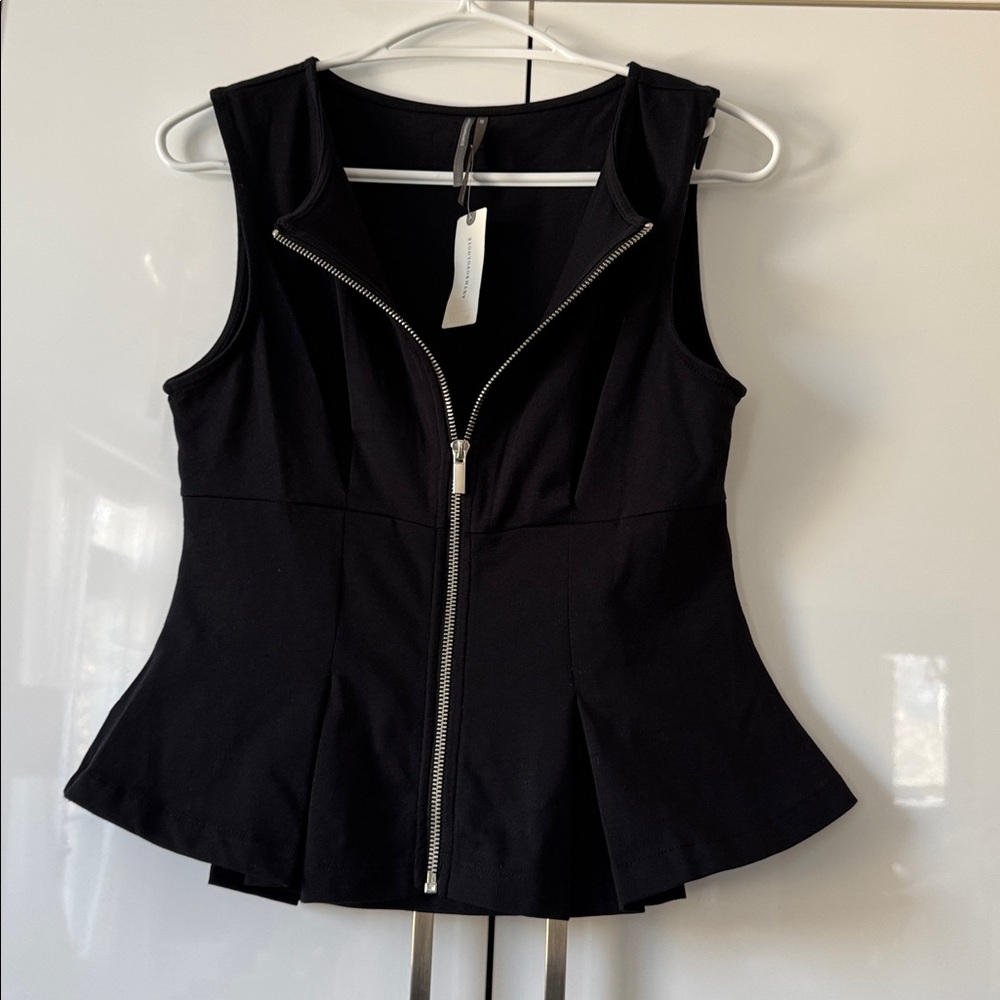 NWT Size M - Pilcro 100% Cotton Zip-Front Peplum Top (NWT US$ 78) - Picture 16 of 16